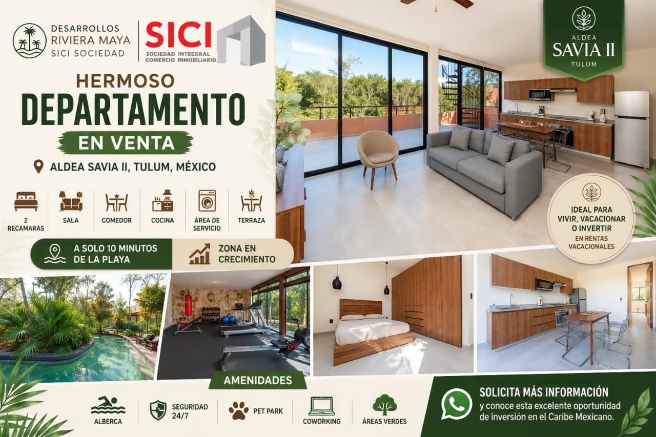 DEPARTAMANTO EN TULUM MÉXICO