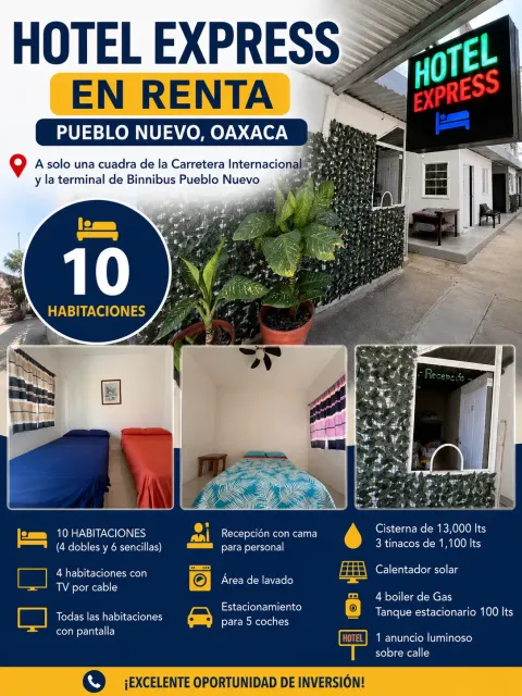Hotel Expres en Renta Pueblo Nuevo