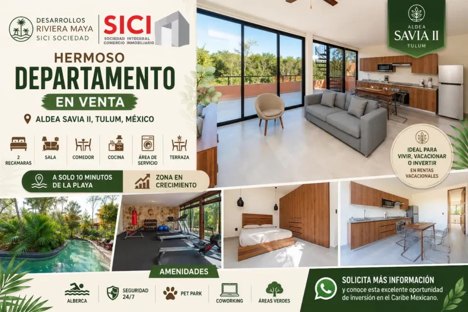 DEPARTAMANTO EN TULUM MÉXICO