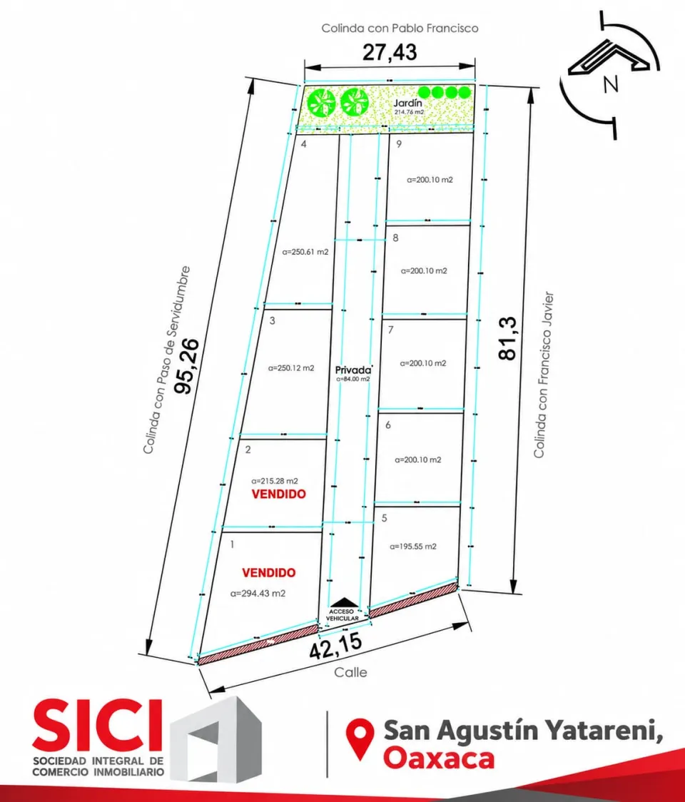 SIETE TERRENOS EN  SAN AGUSTÍN YATARENI OAXACA
